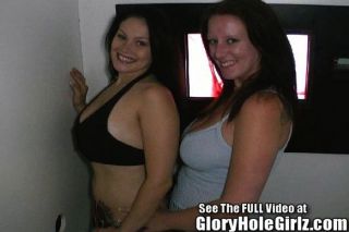 Two Big Tit Hotties Suck Glory Hole Cock!