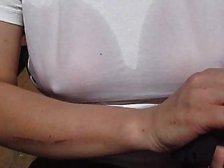 Girl Removes Wet Swim-bra Under Her Wet T-shirt