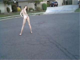 Blonde Goes Outside Naked